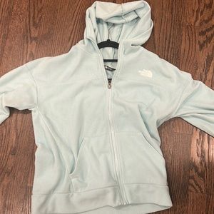Women’s Northface turquoise soft zip up hoodie!